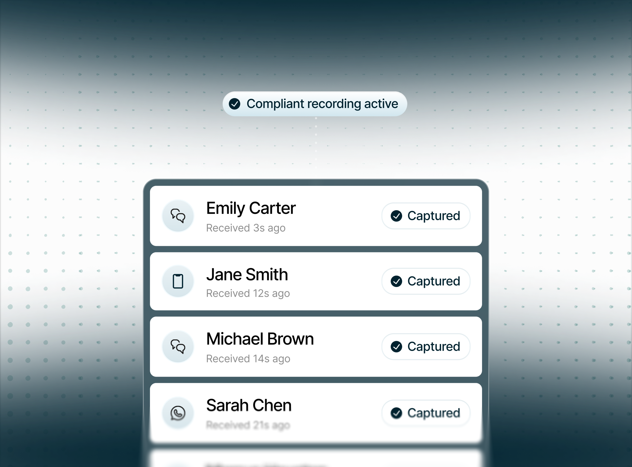 Streamlined solution for all voice and text recording